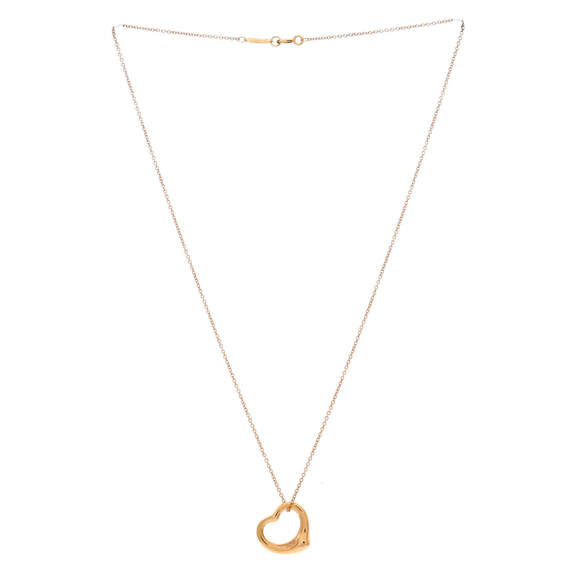 Tiffany & Co. 16mm Elsa Peretti Open Heart Pendant Necklace 18K Rose Gold - Picture 2 of 3
